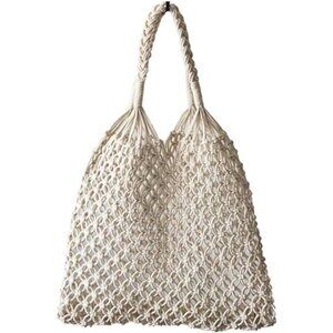 Cotton Rope Beach Fishing Net Handbag Shopping Woven Shoulder Bag for Women